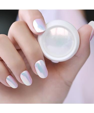 Chrome Nail Powder Set - Metallic Mirror Effect, Mermaid Aurora, White Pearl, Holographic Glitter Dust - Nail Art Decoration Kit - Buy Online on SooperMarket.com