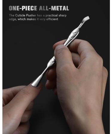 FERYES Elegant Precision Cuticle Pusher & Nail Cleaner - Dual-Ended Cuticle Stick Stainless Steel Cuticle Remover Tool for Flawless Nail Care Silver Type1 - Buy Online on SooperMarket.com