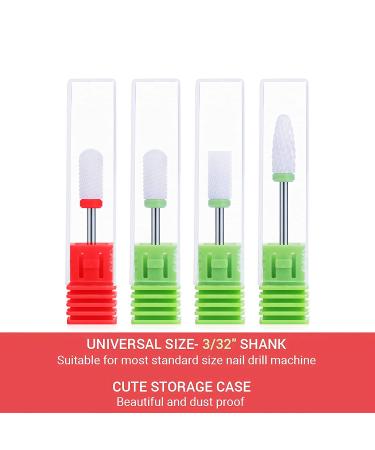 MelodySusie 4-Pack Ceramic Nail Drill Bits Set - 332 Professional Acrylic File for Manicure & Pedicure - Buy Online on SooperMarket.com