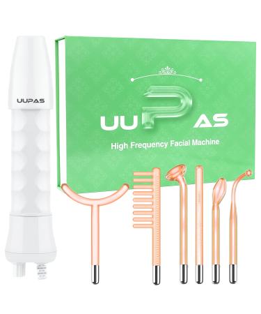 High Frequency Facial Wand - UUPAS Portable Handheld High Frequency Facial Machine with 6 Different Orange Tubes for Face/Hair/Body Home Use Device