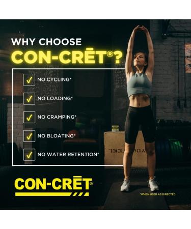 CON-CRET Creatine HCl Capsules | Muscle Cognitive Cellular Energy Support | No Bloating or Cramps | Strength & Endurance | Creatine Pills (72 Count) - Buy Online on SooperMarket.com