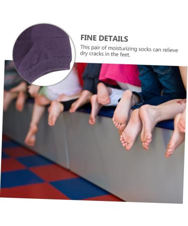 HAPINARY 5 Pairs Moisturizing Socks Heel Sleeves Feet Lotion Slipper Socks Silicone Gel Foot Lotion Cracked Heel Socks Summer Socks Gel Sock Anti Slip Socks Foot Protector Purple Cotton - Buy Online on SooperMarket.com