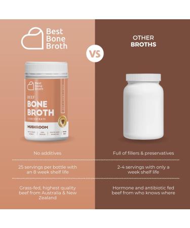 Bone Broth Premium Beef Bone Broth Concentrate Mushroom Flavour- 100% Sourced from AU Grass-Fed Pasture-Raised Cattle - Healthier Skin & Nails Healthy Digestion - Bone Broth Collagen - Buy Online on SooperMarket.com