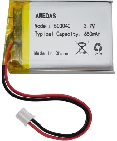 Buy 2 Pack 503040 Lipo Battery 3.7V 650mAh - Compatible Replacement for Multiple Devices | PH 2.54 & PH 2.0 JST Connector - Buy Online on SooperMarket.com