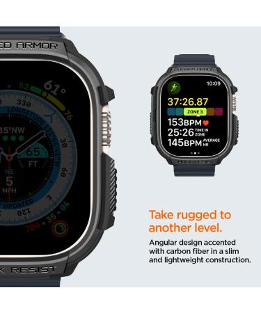 Spigen Rugged Armor Designed for Apple Watch Ultra Case Durable TPU Case for Apple Watch Ultra 49mm Case - Black - Buy Online on SooperMarket.com