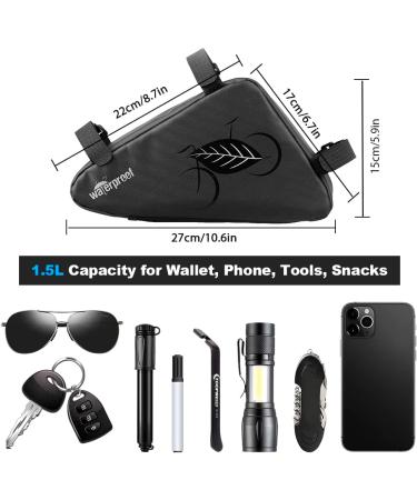 NDAkter Bike Bag - Water-Resistant Triangle Pouch for Phone, Wallet, Keys & Tools | Cycling Accessories for Road Bike MTB Commute - Buy Online on SooperMarket.com