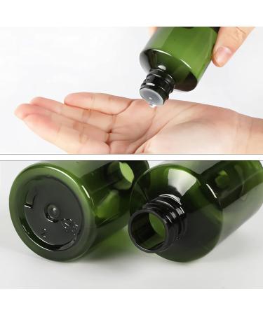 Tianzd 6-Pack 200ml Green Plastic Bottles with Black Aluminum Screw Caps & Orifice Reducers - Ideal for Essential Oils & Cosmetics | International Shipping Available - Buy Online on SooperMarket.com