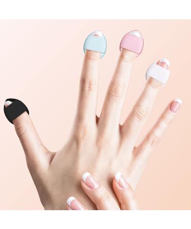 Velour Triangle Powder Puff Set with Mini Finger Makeup Sponges - 4 Pieces for Mineral Powder and Body Foundation - Buy Online on SooperMarket.com