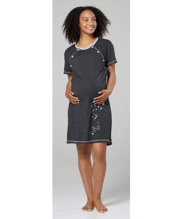 Happy Mama Maternity Nursing Nightdress Robe Set Giraffe Print 1165 - Grey & Graphite (Size 12-14) - Buy Online on SooperMarket.com