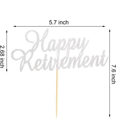 Arthsdite Happy Retirement Cake Topper Retired Cake Pick Retirement Theme Birthday Party Cake Decorations Supplies - Silver Glitter - Buy Online on SooperMarket.com