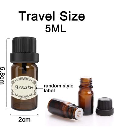 Alledomain 10Pcs 5ml Essential Oils Amber Glass Bottles with Black Cap & 1 Dropper & 12 Labels Mini Empty Amber Bottle Refillable Sample Container for Massage oils/Aromatherapy/Perfume - Buy Online on SooperMarket.com