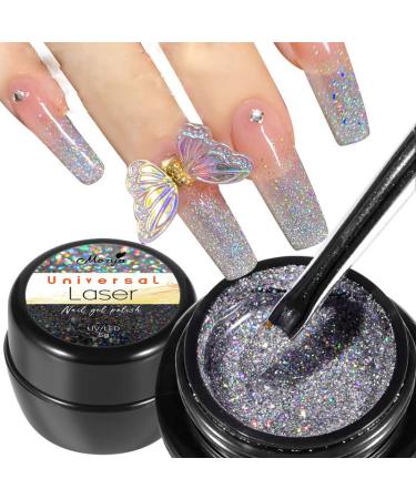 zalati Gel Nail Polish Glitter Gel UV Gel for DIY Nail Art Beauty Wire Drawing - Multicolor 5g Tiny Box Multi-colored