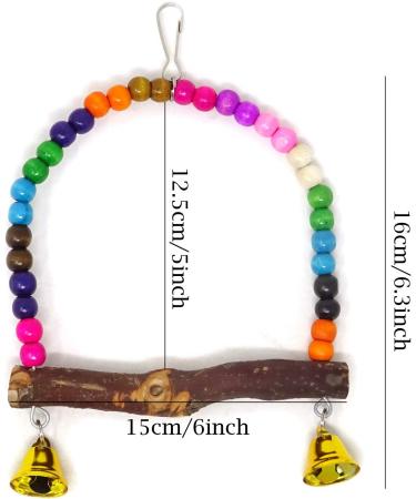 HONBAY Wooden Bird Swing Perch Toy for Small Birds - Parrot Hanging Toy - Buy Online on SooperMarket.com