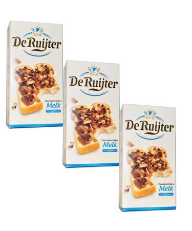 3 x De Ruijter Milk Chocolate Flakes - 300g / Melk Vlokken Dutch Brakfast