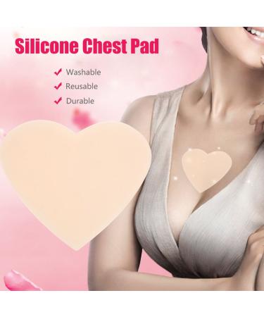 Silicone D collet Pad - Anti-Wrinkle & Lifting Transparent Self-Adhesive Chest Pad | Washable & Reusable (Heart Shape) - International Shipping Available - Buy Online on SooperMarket.com