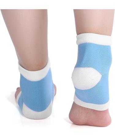 Buy Angrek Washable Gel Spa Heel Socks - 2 Piece Moisturizing Pedicure Care for Dry Cracked Feet - Open Toe Protection (Blue) - Buy Online on SooperMarket.com