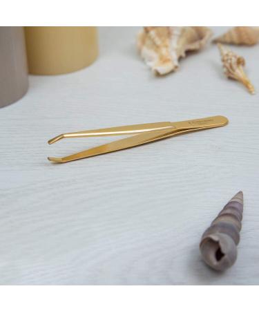 3 Claveles 12246 - Shaving tongs gold 9 cm crab tip - Buy Online on SooperMarket.com