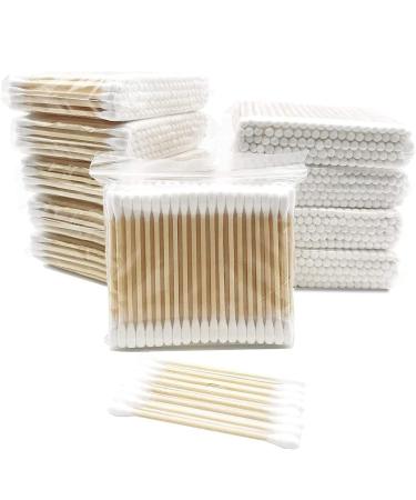 Cotton Swabs with Wooden Sticks/Biodegradable Cotton Buds 1000pcs 100 Count (Pack of 10)