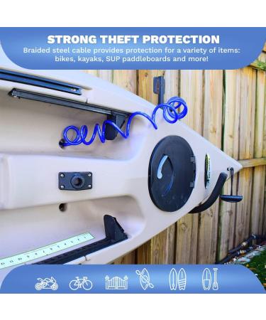 DocksLocks 10ft Anti-Theft Coiled Cable with Combination Lock for Kayaks, Bicycles, Paddleboards - Weatherproof Security Solution - Buy Online on SooperMarket.com