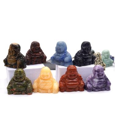 TRUSTTWO 1.5" Buddha Statue Natural Healing Crystal Reiki Chakra Spiritual Hand Carved Stone Maitreya Figurine Crafts Home Lucky Decor The White Turquoise - Buy Online on SooperMarket.com