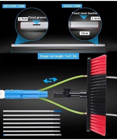 Window Cleaning Pole/Water Fed Telescopic Brush/Extendable Cleaner Conservatory Roof for Photovoltaic Panel Cleaning Trucks Windows Brush Head (Color : 11m Pole Size : 50Cm Brush Head) (11m Pole 11m Pole 30Cm Brush Head - Buy Online on SooperMarket.com
