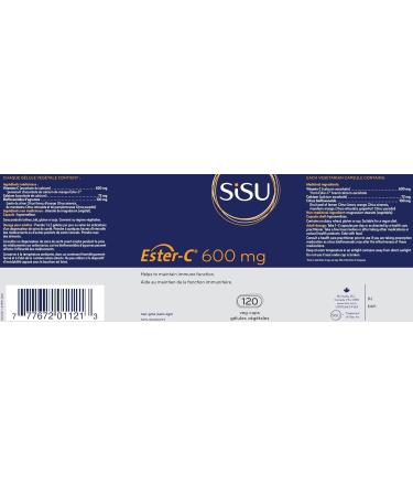 Ester C 600mg +Bioflavonoids (120Capsules) Brand: Sisu - Buy Online on SooperMarket.com