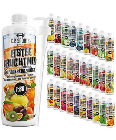 C.P.Sports beverage syrup for mineral drink i syrup sugar-free for vital drink iced ceiling mix with vitamins i beverage concentrate for mixing with water for sports drink i 1 liter + pump donor iced ceast mix 1 l (1 Pack)
