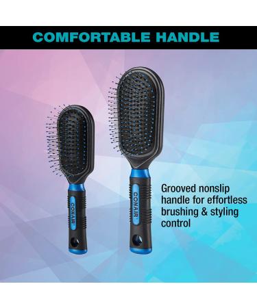 Conair Salon Results Hairbrush Set - Wire Bristles, Cushion Base - Travel & Full-Size Brushes - 2 Count - Buy Online on SooperMarket.com