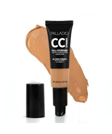 Palladio Full-Coverage Color Correction CC Cream Oil-Free with Peptides & Vitamin C Best for Correcting Redness and Uneven Skin Tone Buildable Foundation Coverage (Rich 50N) 25.70 g (Pack of 1) Rich 50N