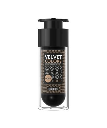 Frezyderm Velvet Colors Mattes Make Up - Medium Foundation 30ml I Natural Mattes Finish Milders Unpurisons Folding & Tear Sacks Dermatologically tested for acne greasy sensitive skin medium (1 Pack)