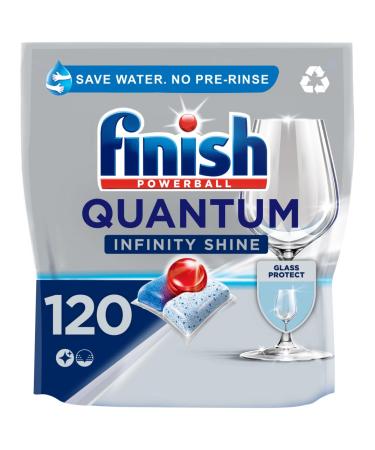 Finish Quantum Infinity Shine Dishwasher Tablets Bulk | Scent : REGULAR | Size : 120 Dishwasher Tabs | For Sparkling Clean 120 Tablets