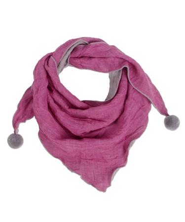 Asudaro Baby Scarf Boy Girl Neckerchief Head Neck Children's Scarf Cute Triangle Cotton Scarves with Hairball Neck Warmer for Winter Autumn One size rose