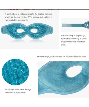 Dajidafu Men Gel Cooling Eye Cover Cold Compress Skin Care Beauty Sleeping Pad Adjustable Headband Pouch Removal Salon Travel Sky Blue - Buy Online on SooperMarket.com