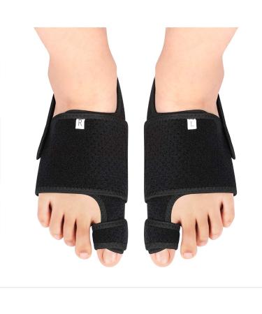 FILFEEL Toe Separator & Hallux Valgus Corrector - Black PU Silicone Arch Pad for Premium Foot Support (1 Pair) - Buy Online on SooperMarket.com