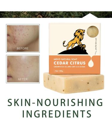 Handmade Men s Exfoliating Soap Bar | Citrus Cedar Shampoo & Body Scrub | Nourish & Cleanse Skin & Hair - Buy Online on SooperMarket.com