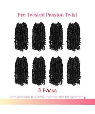 BOHOBABE Crochet Passion Twist Hair 10 Inch Short Pre-looped 8 Packs - 1B - Buy Online on SooperMarket.com
