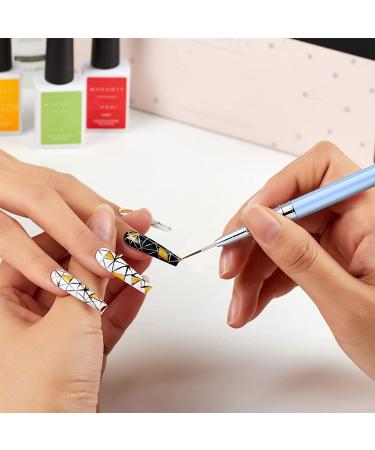 Eptbsdu 5PC Nail Art Liner Brushes Set - Metal Handle Long Lines Brush for UV Gel Polish Painting - Pink - Buy Online on SooperMarket.com