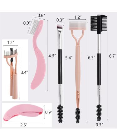 4Pcs Eyebrow Brush Set - Folding Eyelash Separator Comb & Lash Spoolie Mascara Applicator for Perfect Brows - Buy Online on SooperMarket.com