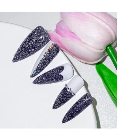 MIZHSE Diamond Gel Nail Polish Set - Reflective Glitter BD-005 Dark Blue - Soak Off LED Lamp Manicure Kit for Beginners at Home - Buy Online on SooperMarket.com