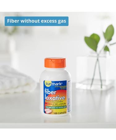 Sunmark Fiber Laxative Caplets - 500mg Bulk-Forming Constipation Relief - 100 Count Bottle - Buy Online on SooperMarket.com