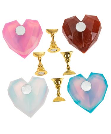 Mikinona 4 Sets Nail Holder Nail Stand Nail Tip Holders Nail Art Base Nail Art Tool Nail Tip Display Stand Nail Art Stand Nail Display Stand Nail Practice Stand Tool for Nail Art