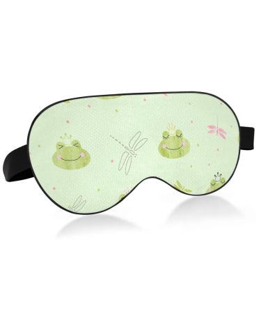 Haskirky Light Blocking Eye Mask Breathable and Adjustable Adult Men and Women Travel on Business Trips Yoga Meditation Light Smooth Comfortable Eye Mask Office Deep Sleep Goodies Cute Frogs Dragon