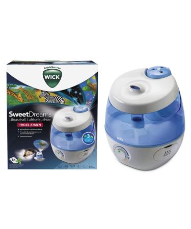 Wick Sweetdreams Cold air air humidifier with light projection-for children and baby rooms-for rooms up to 35 m -pad with essential oils included-quiet ultrasound technology-Wul575
