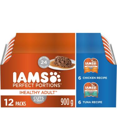 IAMS Proactive Health Healthy Adult Dry Cat Food with Chicken 3.18kg Bag & Perfect Portions Healthy Wet Cat Food Adult Grain Free Cuts in Gravy - Chicken and Tuna 12CT Multipack 75g Tray 3.18 kg (Pack of 1) Dry Cat Food + PET_FOOD 385854 - Buy Online on SooperMarket.com
