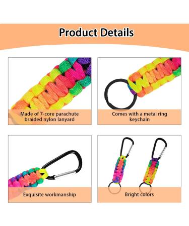 12 Premium Paracord Keychains - Braided Key Rings & Outdoor Accessories with Carabiner - Perfect for Camping & Personalization - Buy Online on SooperMarket.com
