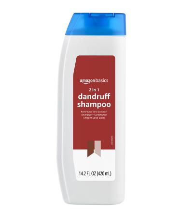 Amazon Basics 2-in-1 Dandruff Shampoo and Conditioner for Men, Smooth Spice Scent, 14.2 Fluid Ounces, 1-Pack (Previously Solimo)