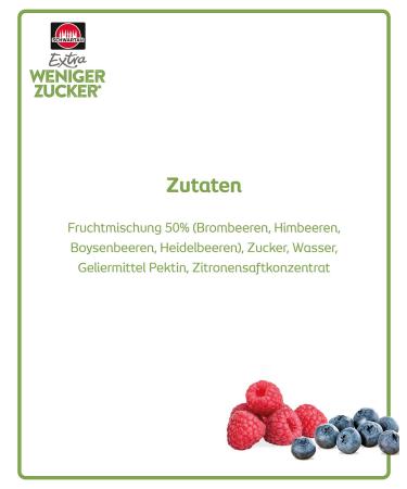 Schwartau Extra Less Sugar Forest Fruit Spread 300g - Sugar-Reduced Jam for Healthier Snacking | International Shipping Available - Buy Online on SooperMarket.com