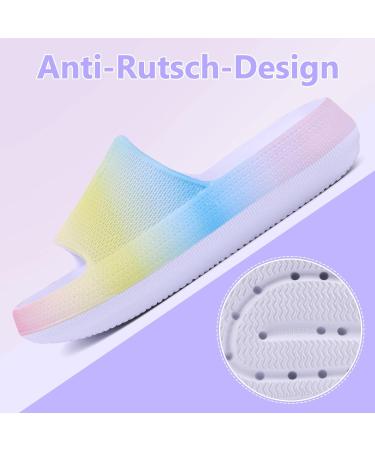 Buwege Unisex Kids Flip-Flops | Soft Slide-Resistant Bathing Shoes for Boys & Girls | Clouds Splash Design | Sizes 29-37 EU Rainbow - Buy Online on SooperMarket.com