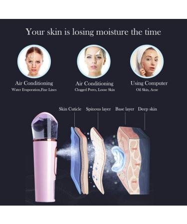 FANTEXY Nano Facial Mister with Skin Analyzer & Moisture Tester - Portable Mini Cool Face Mist Steamer for Eyelash Extensions & Hydration - Buy Online on SooperMarket.com