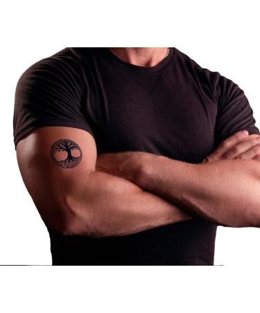 Yggdrasil Tree of Life Temporary Tattoo 4 Sheets Lasting 1-2 Weeks for Adults Realistic Semi-Permanent Ink for Chest, Neck, and Arms - Buy Online on SooperMarket.com